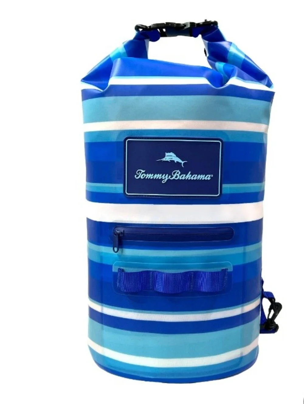 Tommy Bahama Blue and White Striped Dry Bag